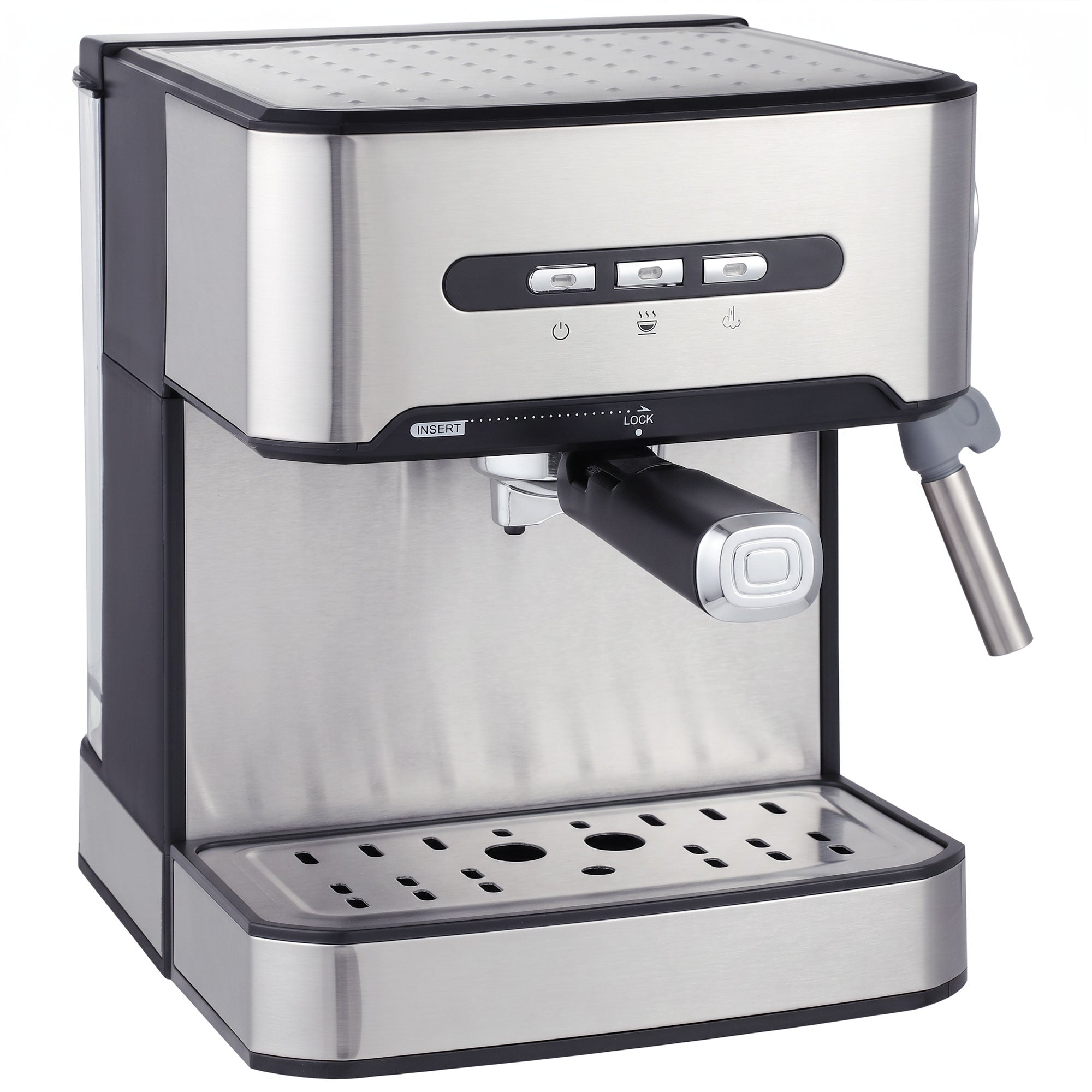 Espresso Machine with Milk Frother Wand, 1.6 L Water Tank, 850W Semi Automatic 20 Bar Coffee Machine, Latte and Cappuccino Maker with Double Shot, Hot Water, Cup Warming, Black and Silver