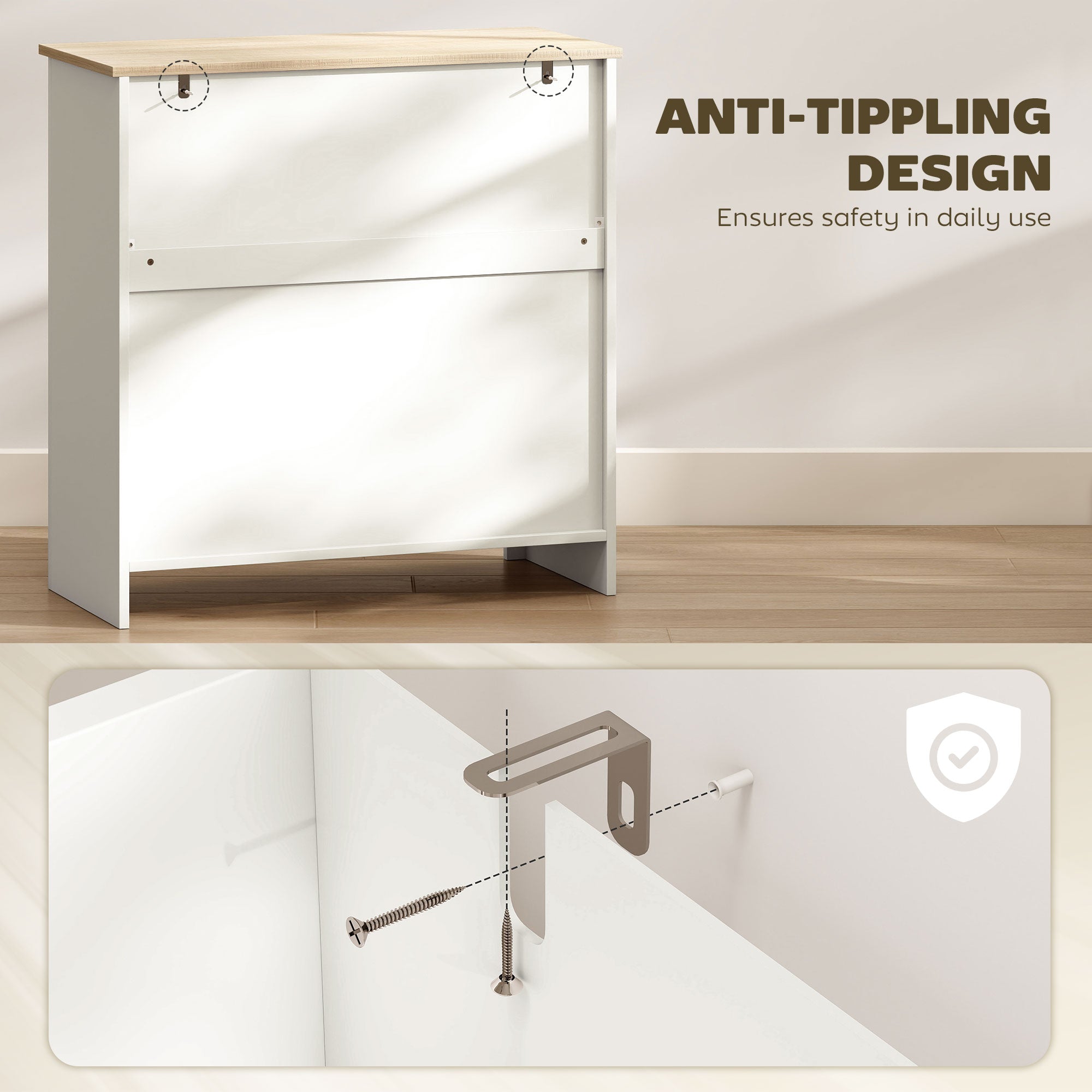 Sideboard Storage Cabinet, Modern Kitchen Cupboard with Adjustable Shelf, Drawer and Double Doors, Sideboard for Living Room, Dining Room, Hallway, Cream White