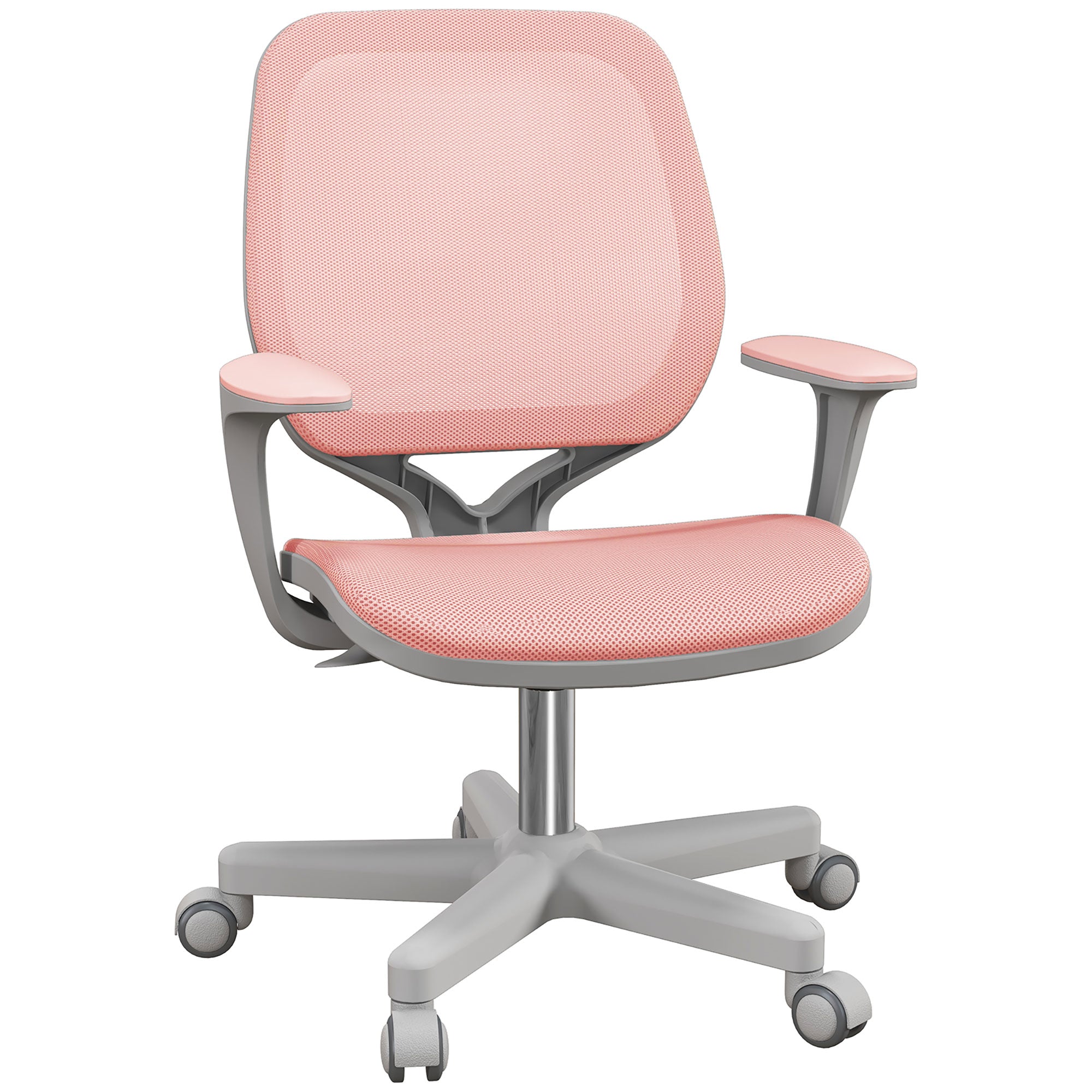 Vinsetto Robust Chair, Small Mesh Computer Desk Chair with Adjustable Height, Swivel Security Castors, Mid Back, for Robust - Pink