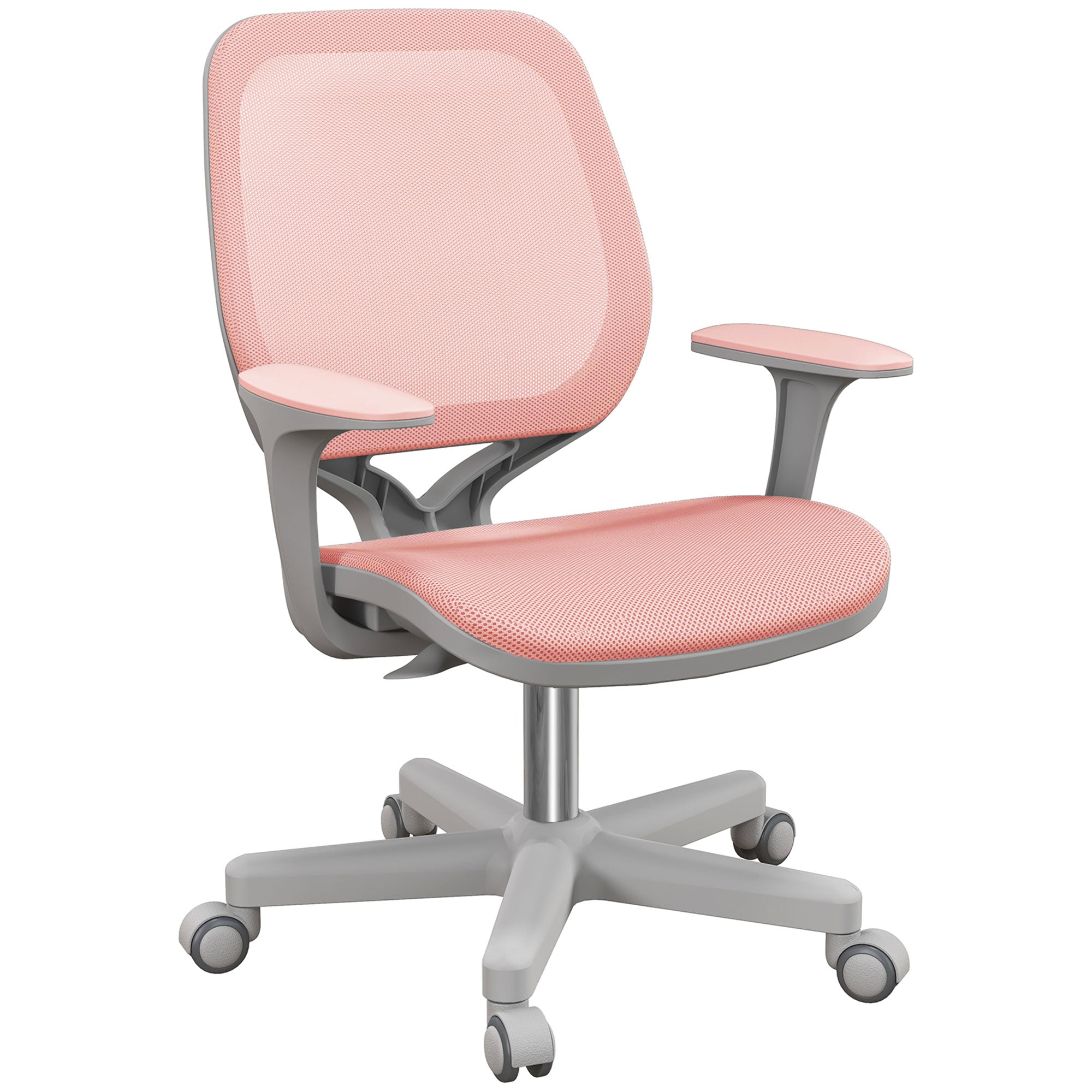 Vinsetto Robust Chair, Small Mesh Computer Desk Chair with Adjustable Height, Swivel Security Castors, Mid Back, for Robust - Pink