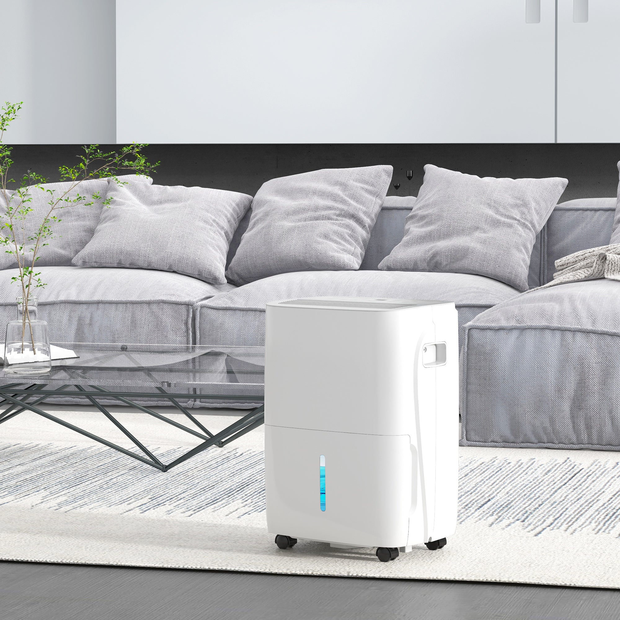 HOMCOM 30L/Day Dehumidifier with Auto-Clean Filter, Continuous Drainage, 4L Water Tank, 24H Timer, Digital Humidity Display, Dehumidifier for Home Damp, Bedroom, Condensation, Mould, Laundry Drying