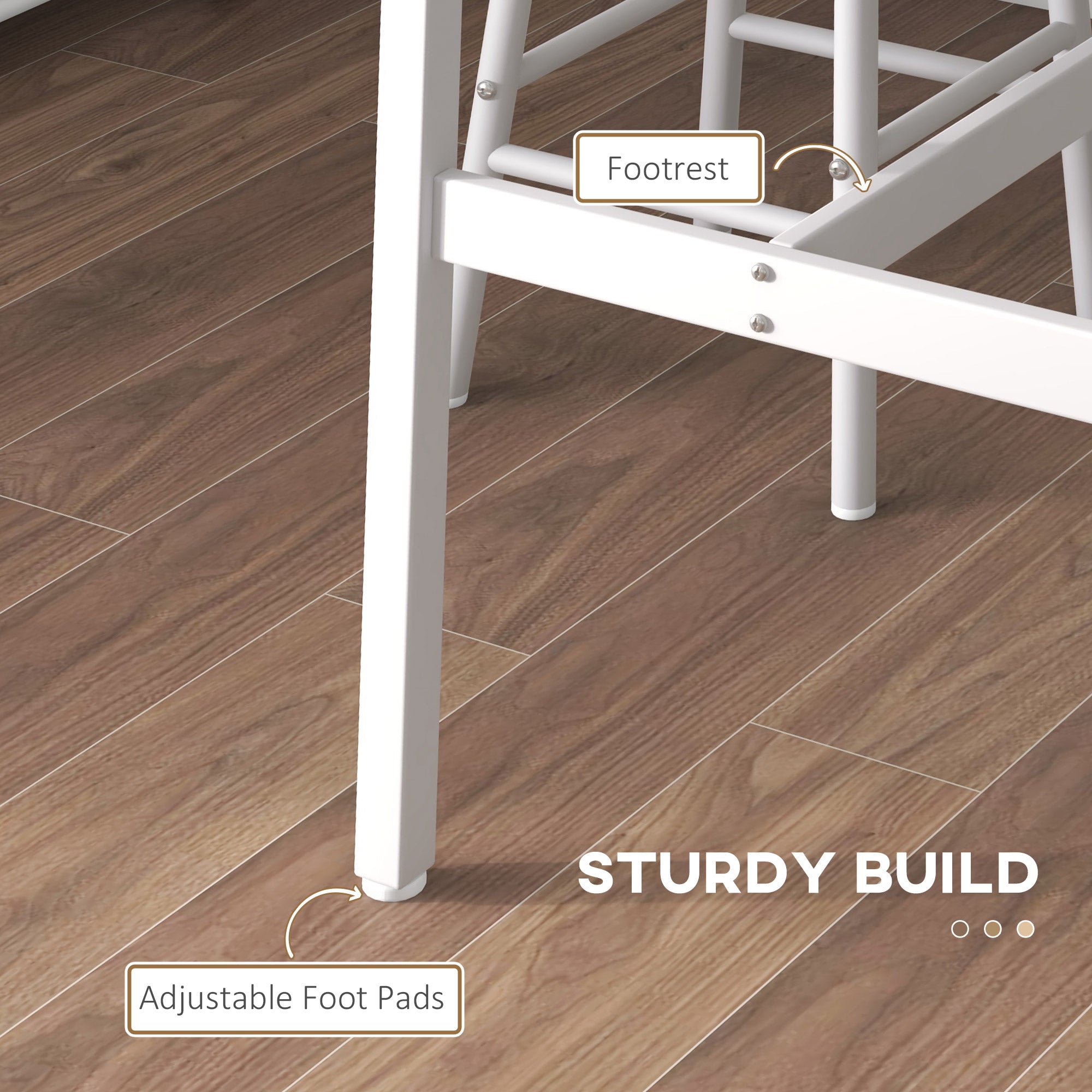 3 Piece Bar Table Set with 2 Stools, Industrial Bar Table and Stool Set, Dining Table and Chair Set for Small Space, Oak