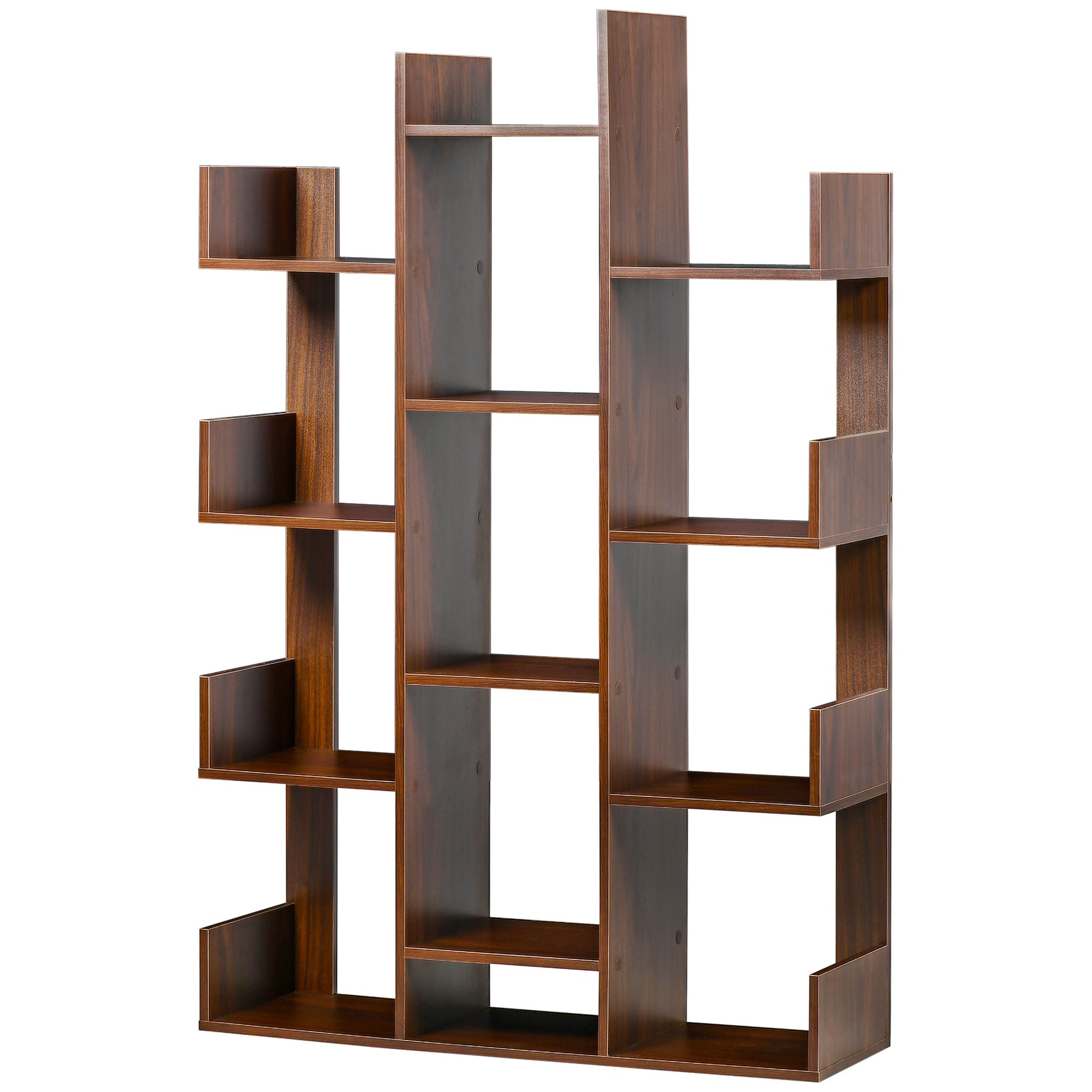 Tree Bookshelf Modern Freestanding Bookcase with 13 Open Shelves Display Unit for Living Room