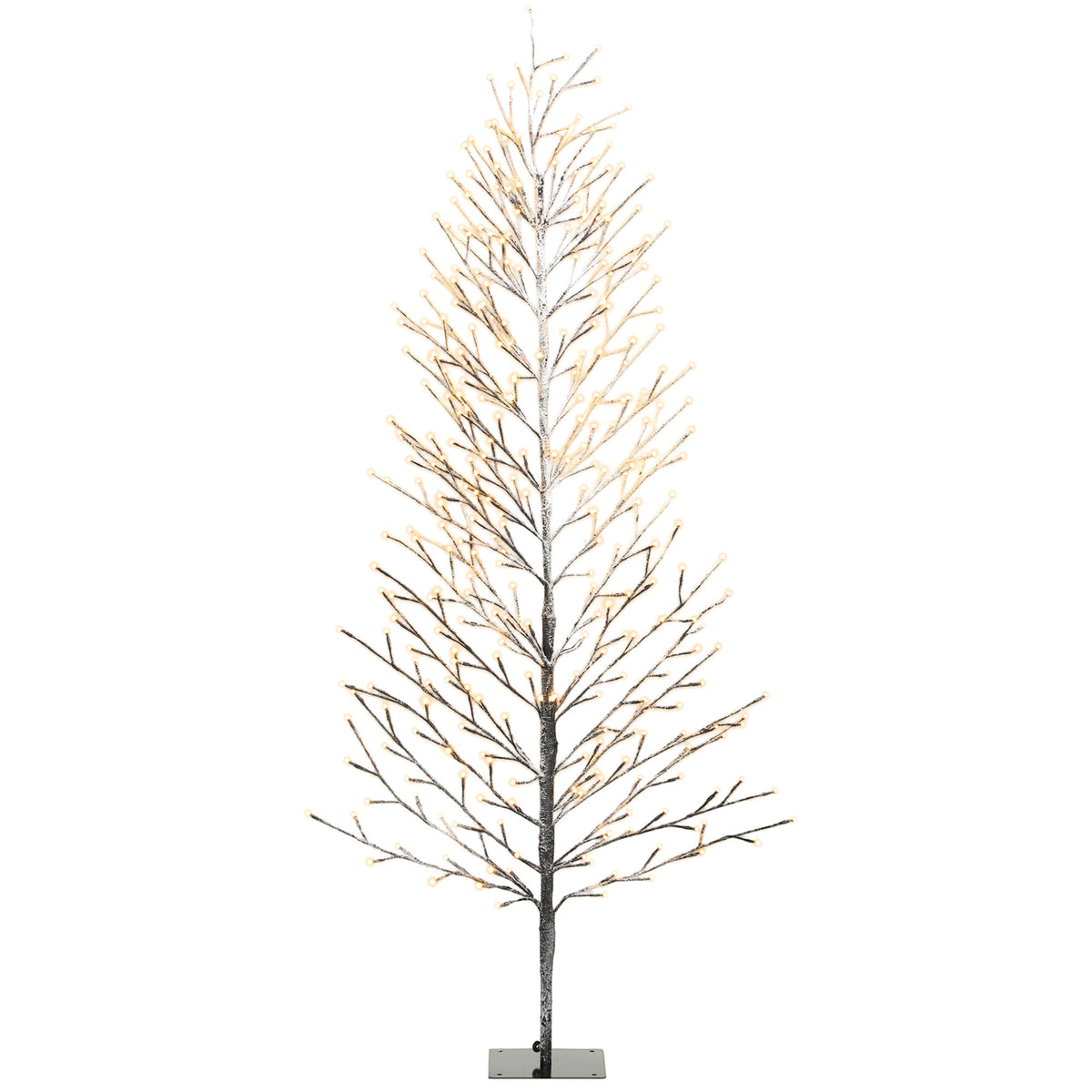 6FT Lighted Snow Flocked Twig Tree with Fairy Lights 328 LED, Daily Timer, Artificial Tree with 41 Branches for Home Indoor Sheltered Outdoor, Christmas Decor