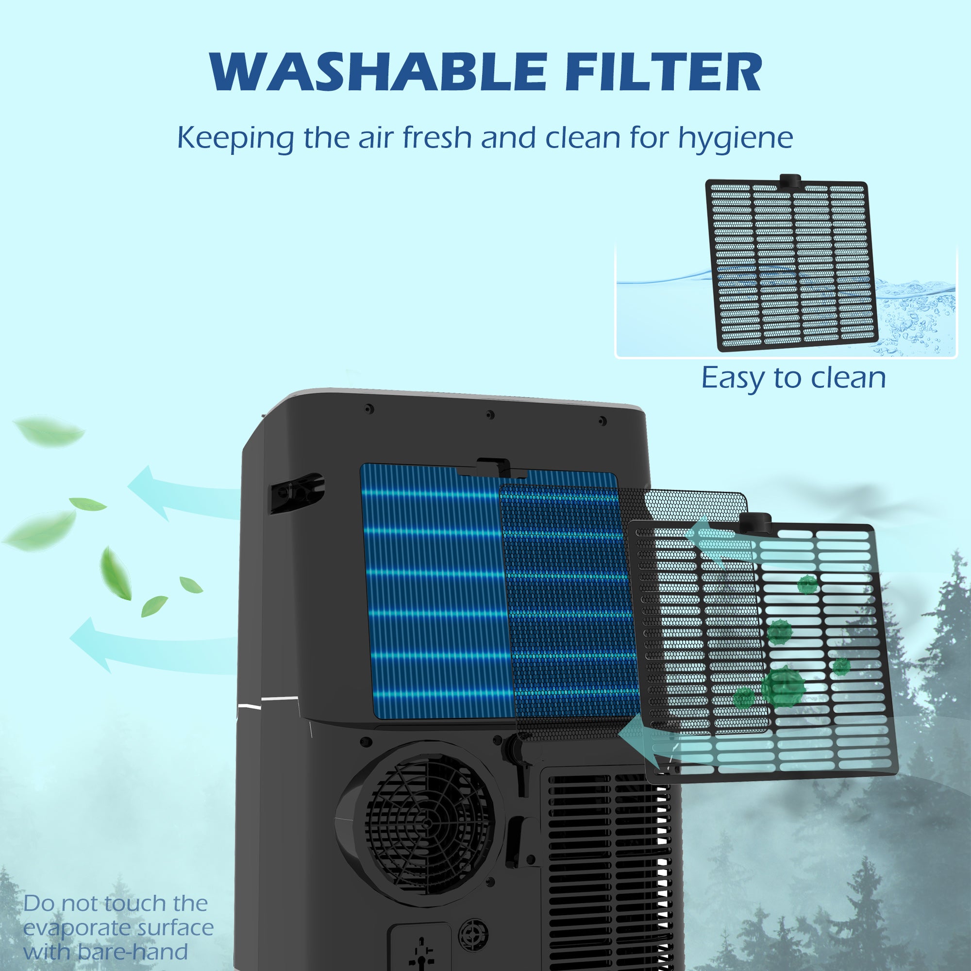 HOMCOM 14000 BTU Portable Air Conditioner, Smart Home WiFi Compatible, 4 in 1 Dehumidifier Cooler Fan, with Sleep Mode, Remote, 24H Timer, Window Venting Kit, An Energy Efficiency, Black, 35m²
