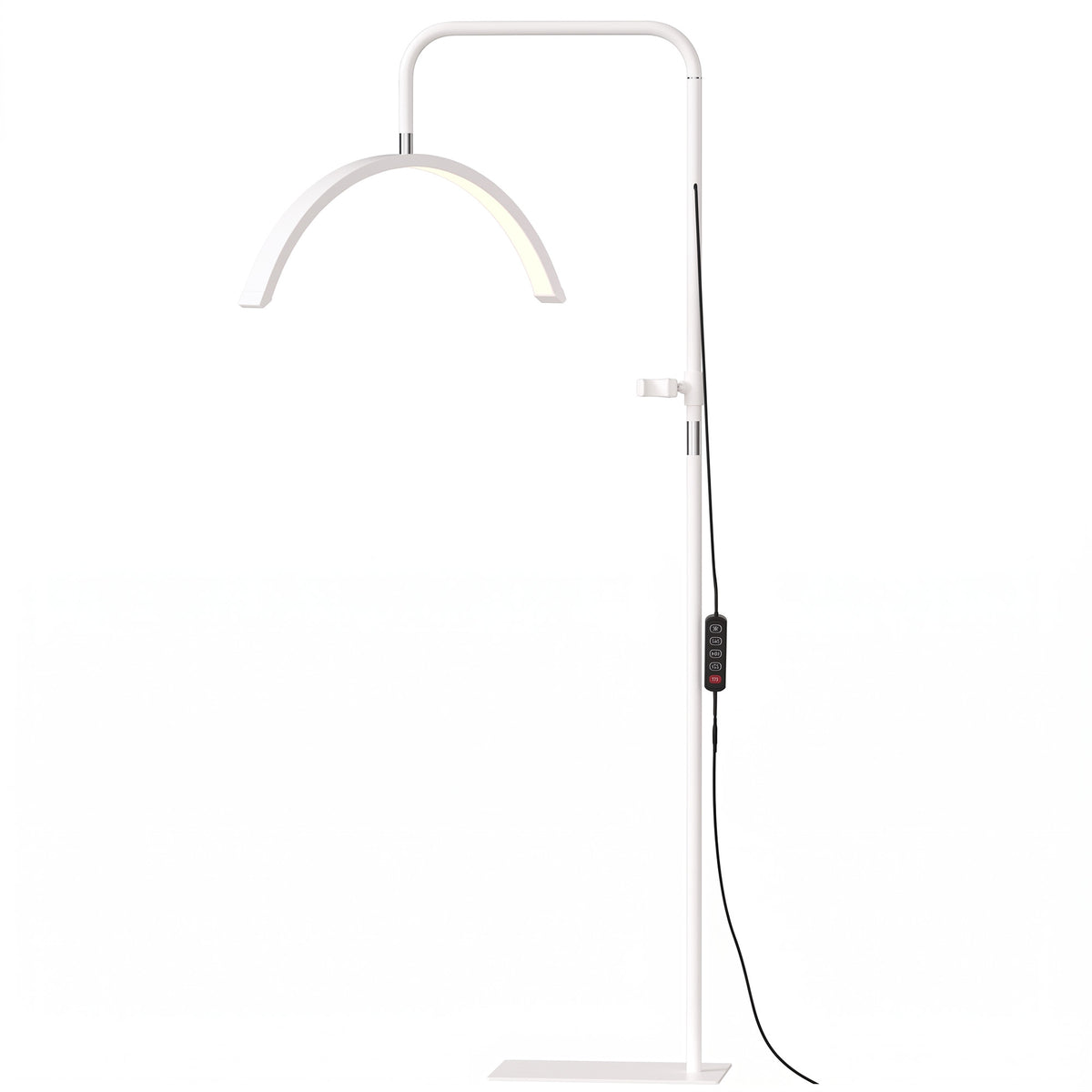 Half Moon Lash Light, Beauty Floor Lamp with 350° Rotatable Head, 7 Colour Temperature and Phone Holder, Dimmable Standing Lamp for Eyelash Extension, Tattoo, Nails, Skincare, White