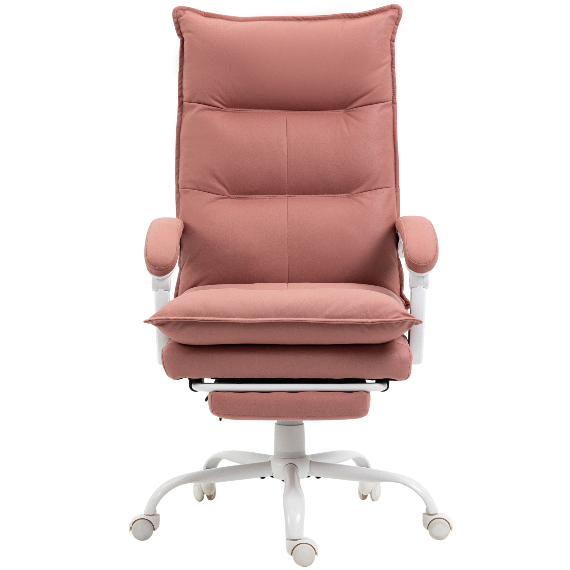 Executive Massage Office Chair with 6 Vibration Points, Microfiber Computer Desk Chair, Heated Reclining Chair Pink