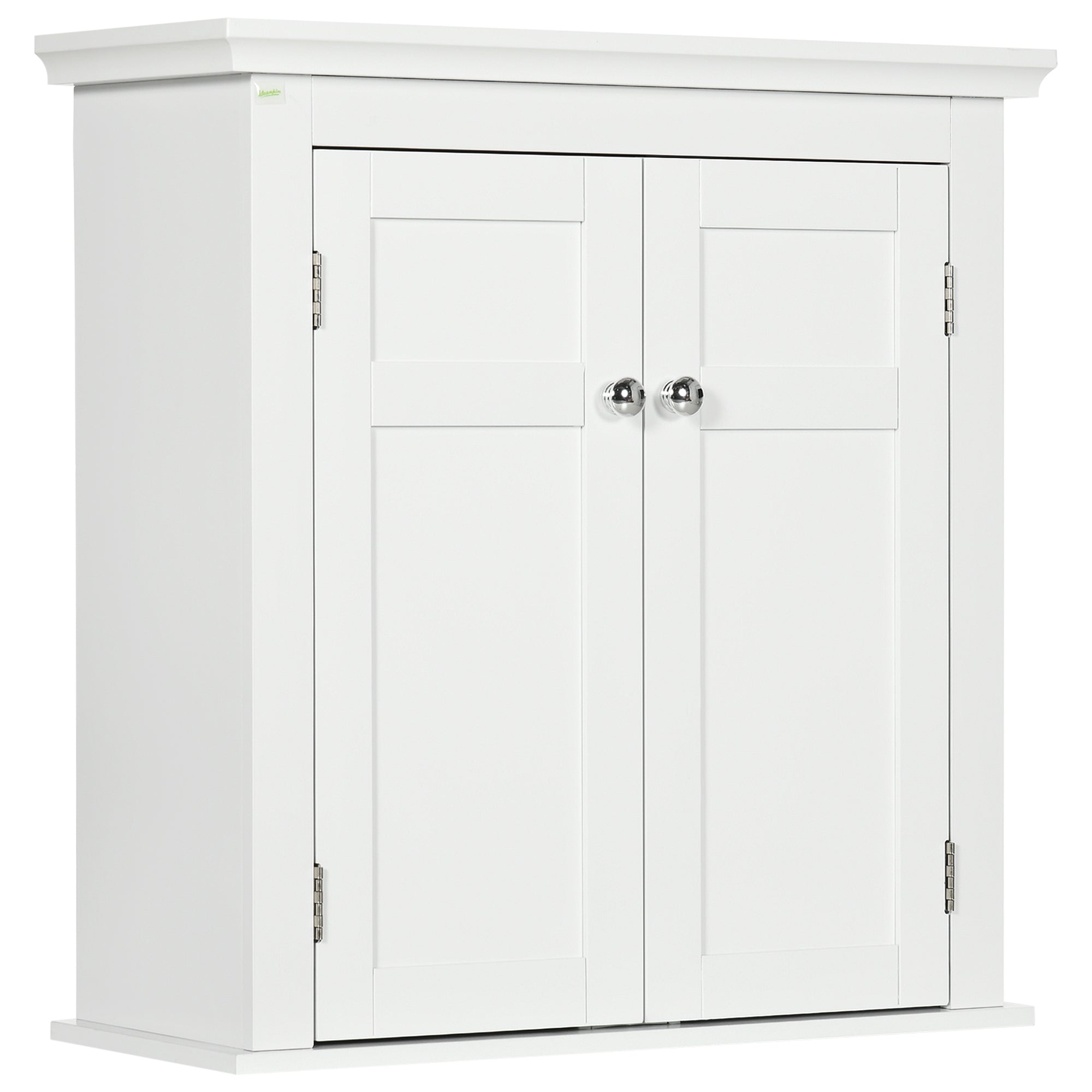 kleankin Bathroom Wall Cabinet, Medicine Cabinet, Over Toilet Storage Cabinet with Adjustable Shelves for Kitchen, Entryway, White