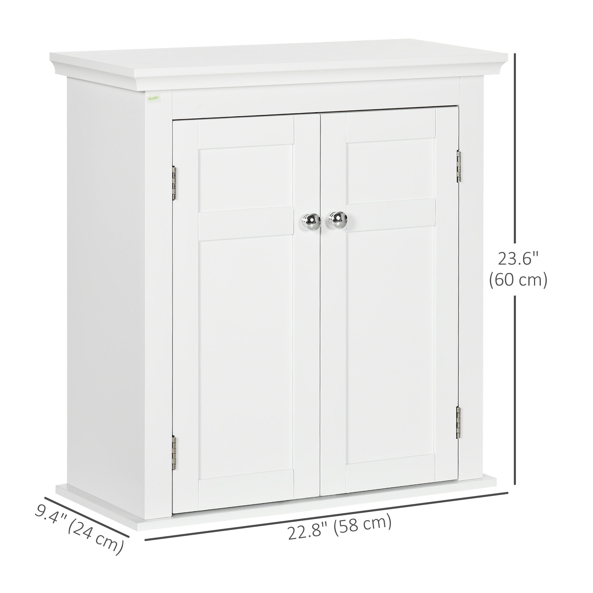 kleankin Bathroom Wall Cabinet, Medicine Cabinet, Over Toilet Storage Cabinet with Adjustable Shelves for Kitchen, Entryway, White