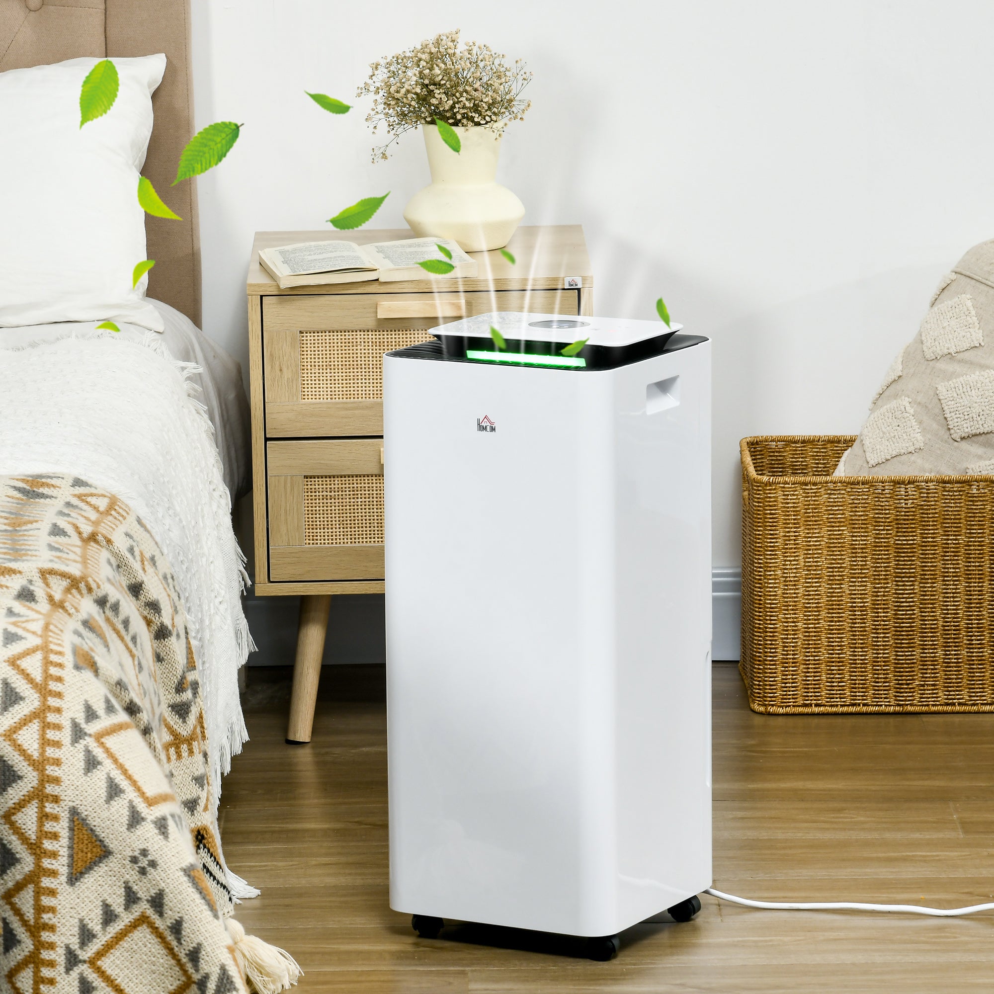 HOMCOM 16L/Day 3500mL Portable Quiet Dehumidifier with Air Purifier Filter, 24H Timer, 5 Modes, Electric Moisture Air Dehumidifier for Home Laundry Basement, White