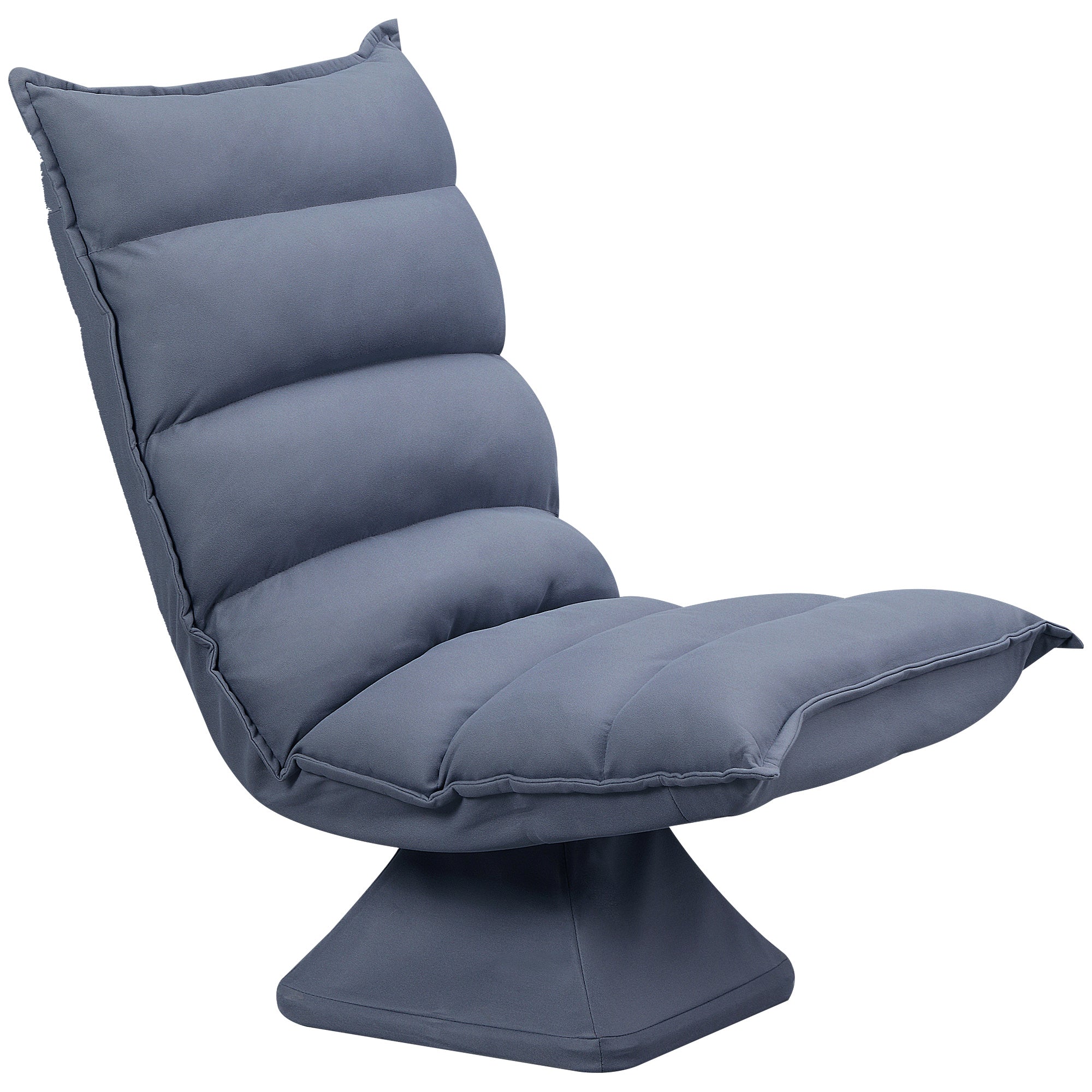 Swivel Floor Chair with Back Support Adjustable Microfiber Gaming Chair for Reading and Lounging Gray