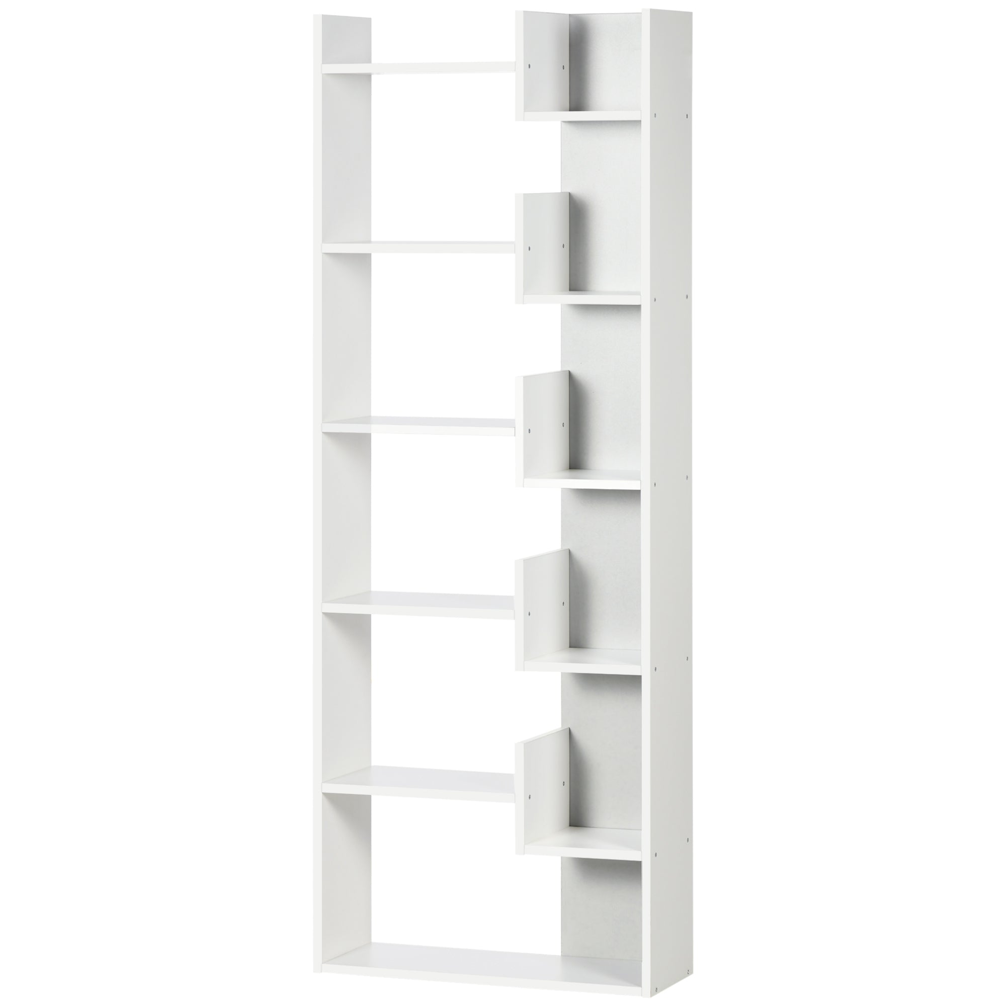 HOMCOM 6-Tier Bookshelf, Modern Bookcase with 11 Open Shelves, Freestanding Decorative Storage Shelving for Home Office and Study, White