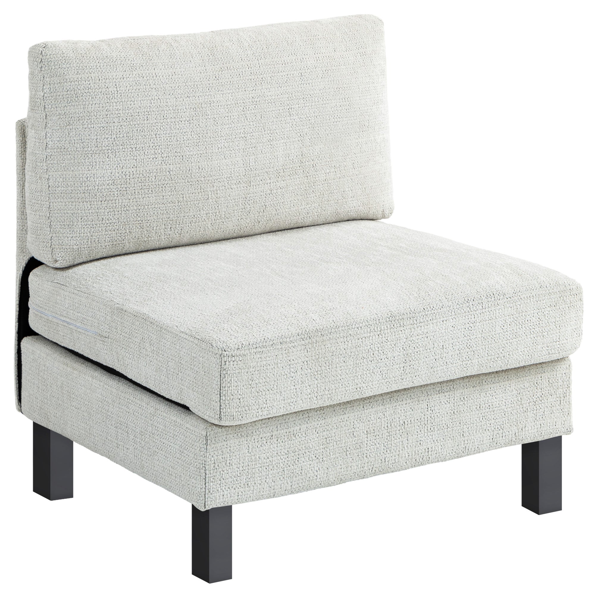 Accent Chair Middle Module for Modular Sectional Sofa Cream