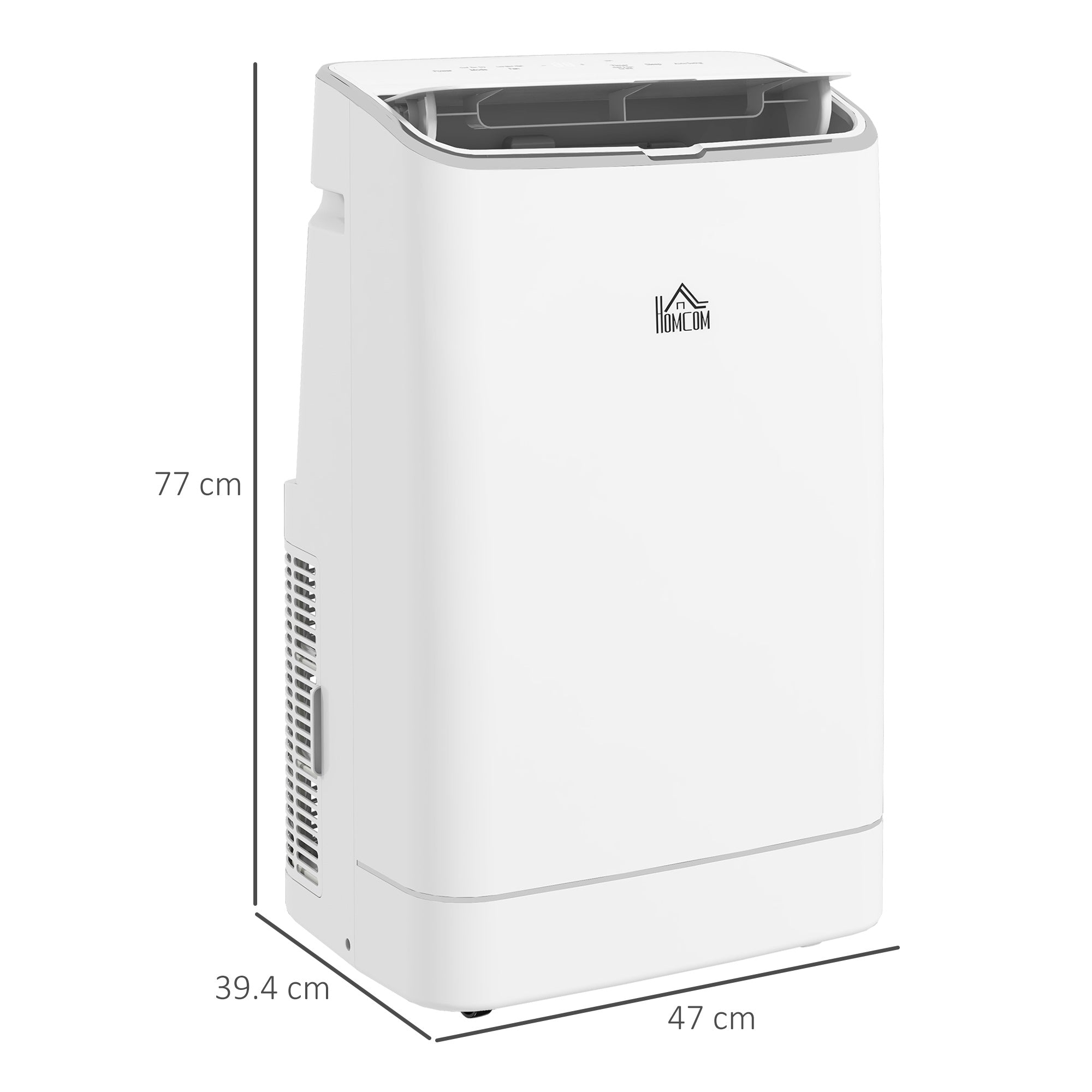 HOMCOM 14000 BTU Portable Air Conditioner, Smart Home WiFi Compatible, 5-in-1 Heater Dehumidifier Cooler Fan, with Sleep Mode, Remote, 24H Timer, Window Venting Kit, A Energy Efficiency, 35m², White