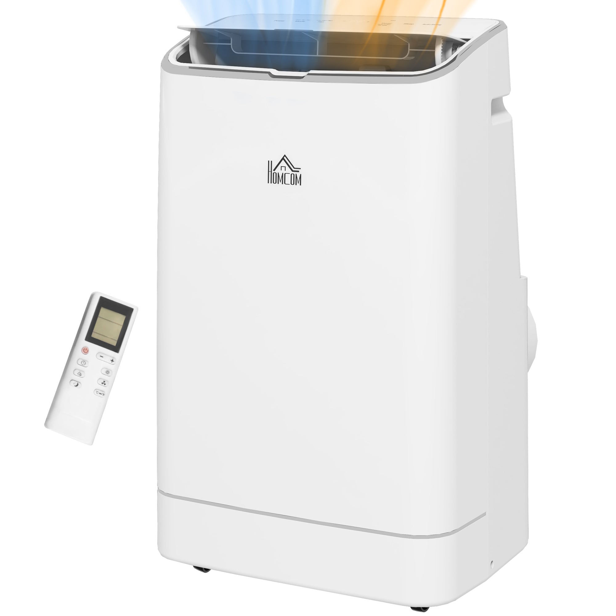 HOMCOM 14000 BTU Portable Air Conditioner, Smart Home WiFi Compatible, 5-in-1 Heater Dehumidifier Cooler Fan, with Sleep Mode, Remote, 24H Timer, Window Venting Kit, A Energy Efficiency, 35m², White