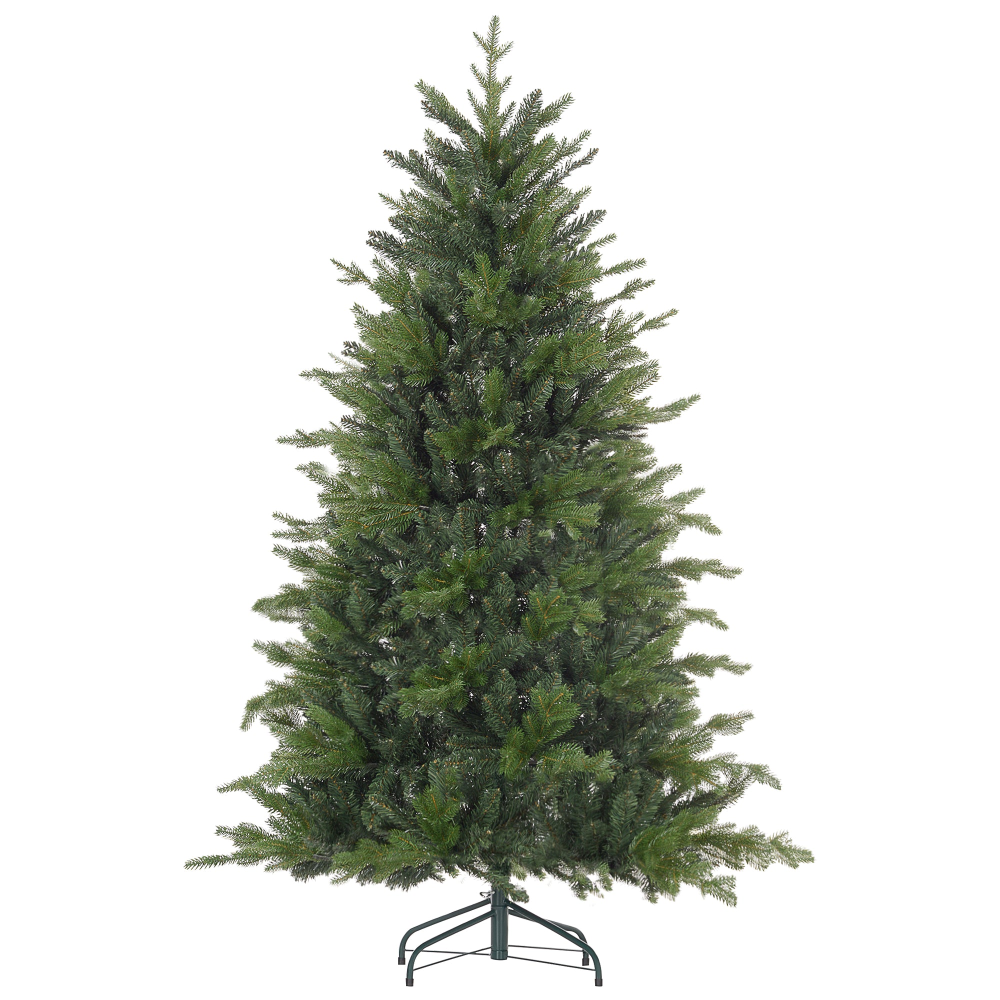 6ft Artificial Christmas Tree with 1821 Tips, Metal Base, Realistic Hinged Xmas Tree for Home Office, Green