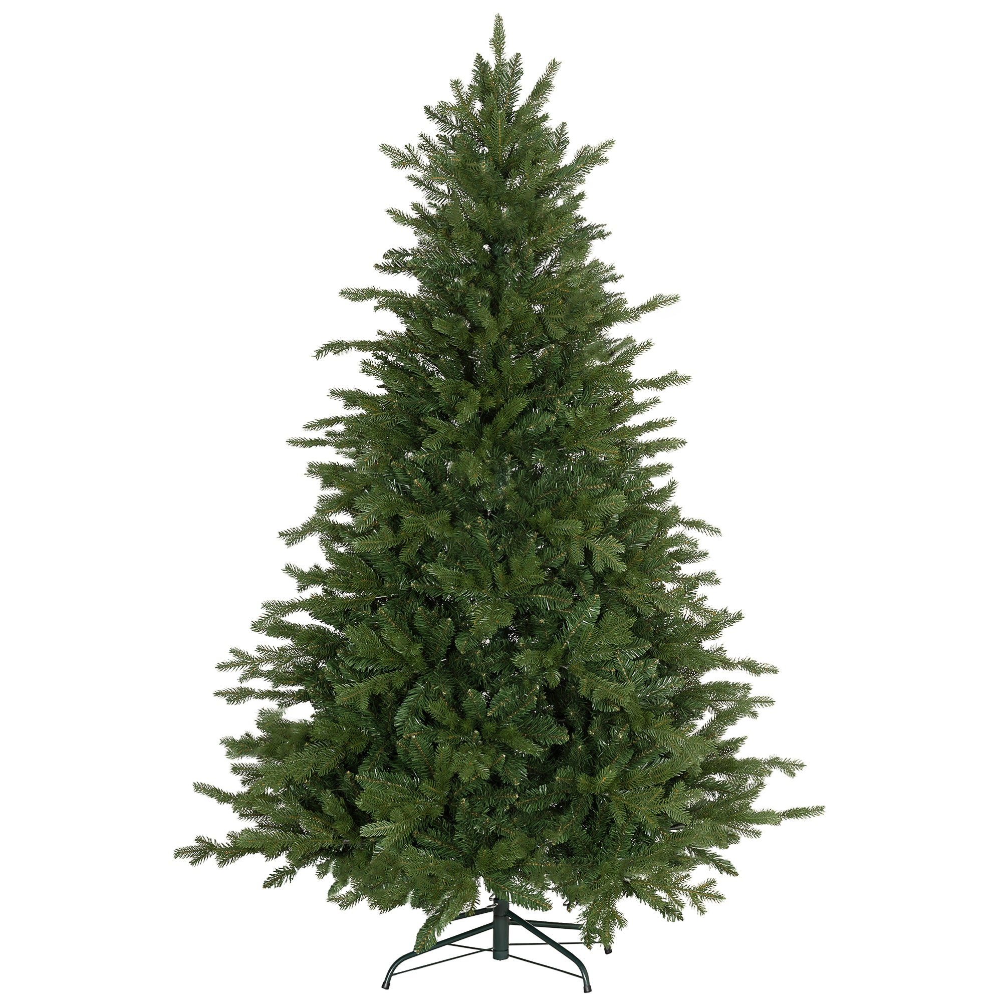 6ft Artificial Christmas Tree with 1821 Tips, Metal Base, Realistic Hinged Xmas Tree for Home Office, Green