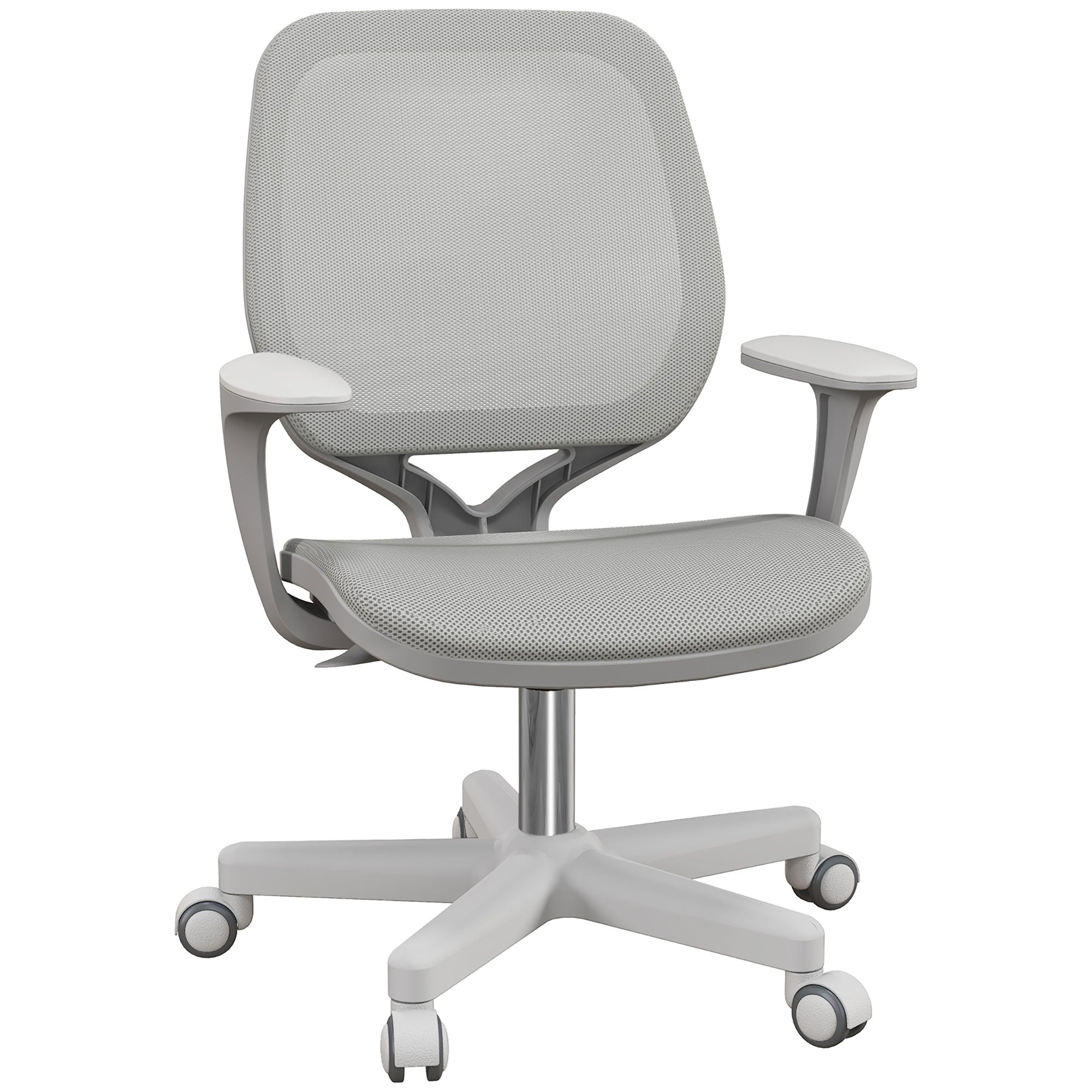 Vinsetto Robust Chair, Small Mesh Computer Desk Chair with Adjustable Height, Swivel Security Castors, Mid Back, for Robust - Grey