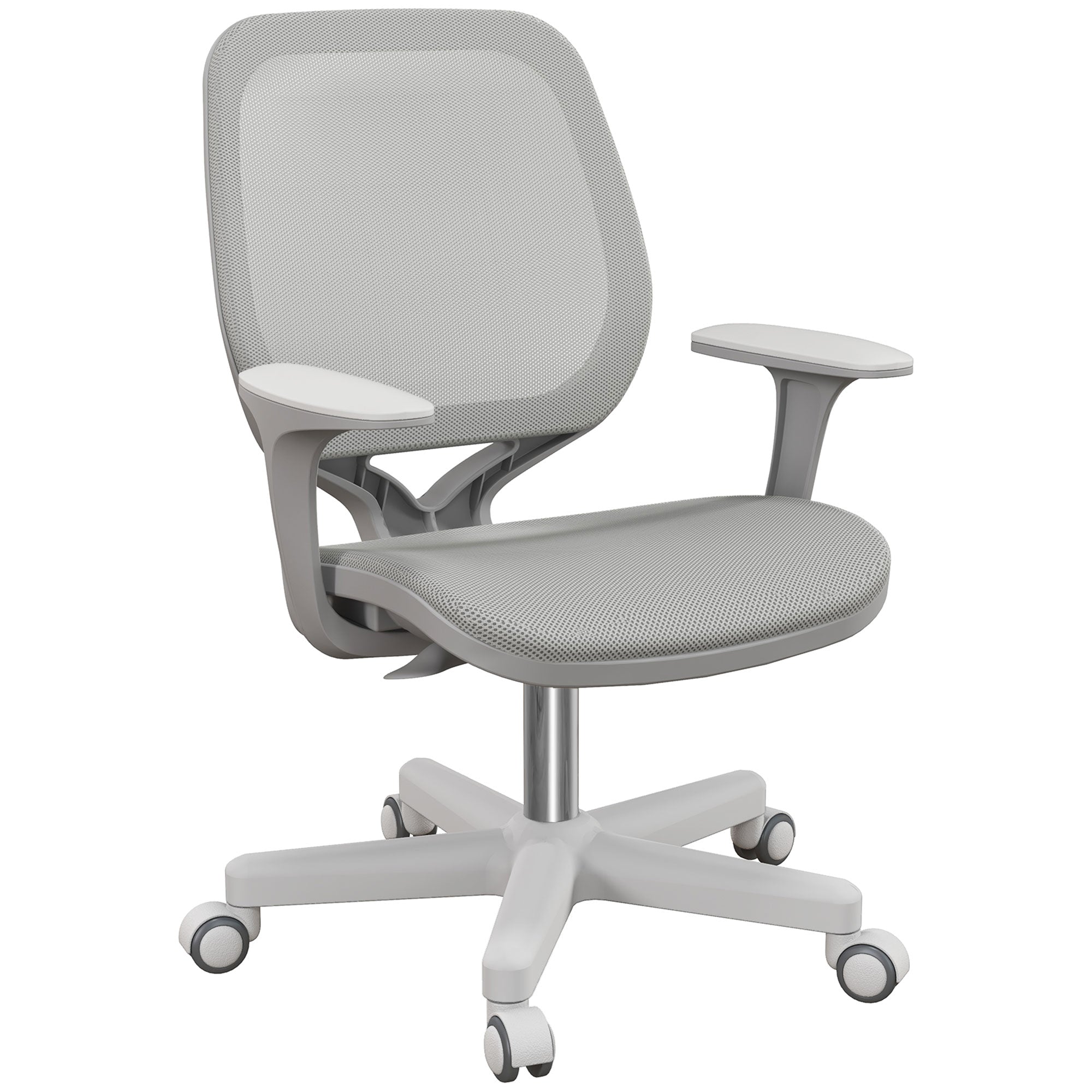 Vinsetto Robust Chair, Small Mesh Computer Desk Chair with Adjustable Height, Swivel Security Castors, Mid Back, for Robust - Grey