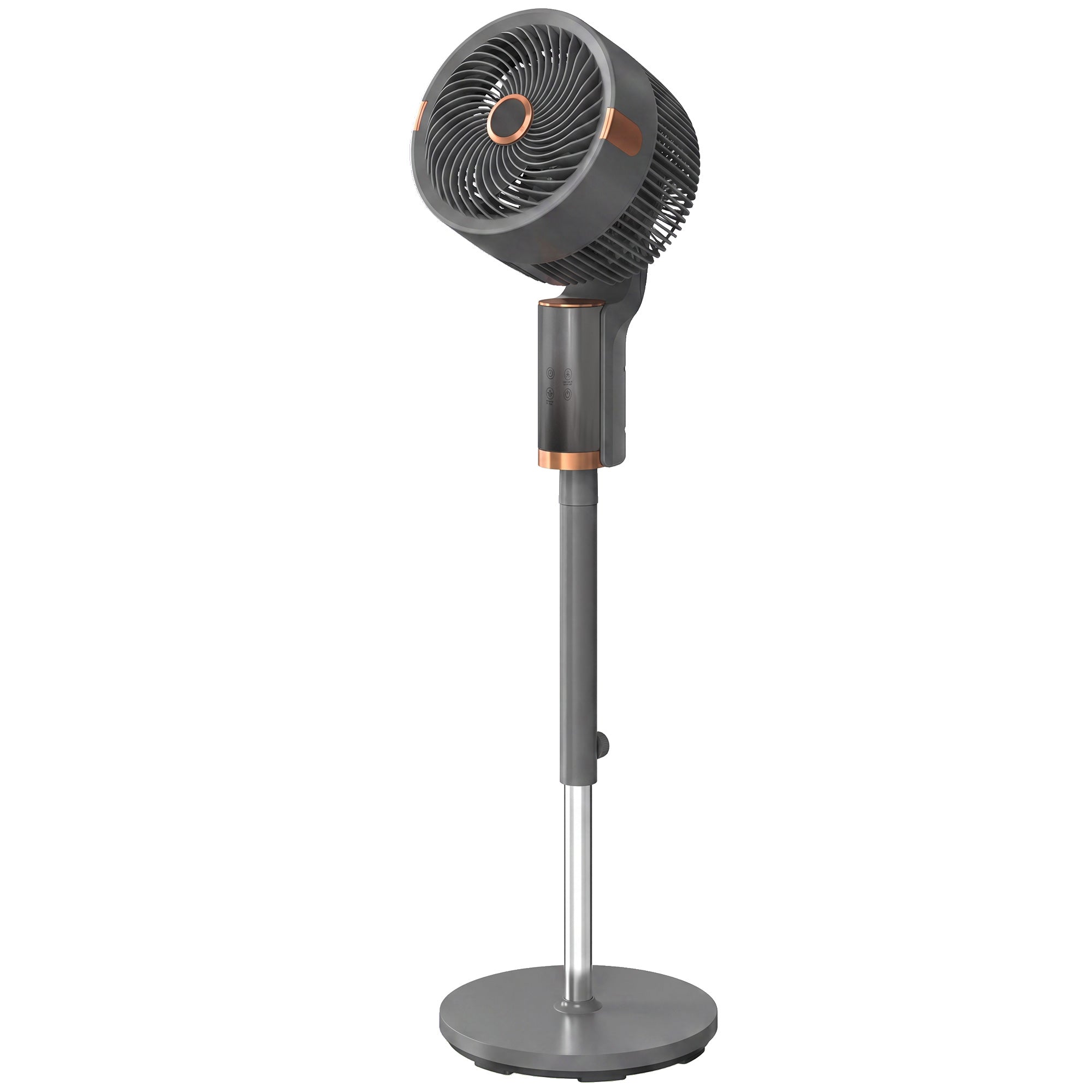 20 dB Silent Standing Fan for Bedroom, 44" Pedestal Fan with 55° Oscillating, 90° Vertical Tilt, 8 Speeds, LED Light, Remote Control, 12H Timer, Adjustable Height, Grey
