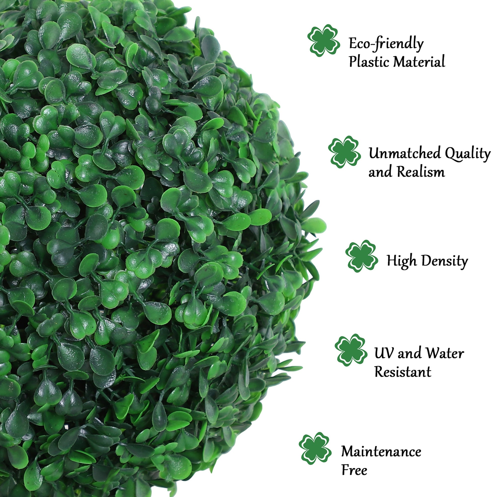 Artificial Boxwood Topiary Tree Set of 2, 44.1" Faux Boxwood Ball Tree in Pot, Fake Plant for Outdoor Indoor Home Office Decor, Green